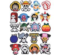 UNN 20 Pieces Boys Girls Cartoon Shoe Charms Kids Japanese Characters Shoes Decorations Anime Pirate Regiment Wristband Accessories