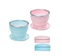 UNNESTAR 2Pcs Collapsible Coffee Cups- 180ml Silicone Travel Cup with Lid Lightweight Portable Camping Water Mugs for Outdoor