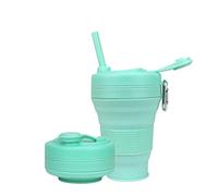 UNNESTAR Collapsible Camping Cup with Straw Silicone Foldable Coffee Cup Sports Bottle Portable Travel Outdoor Car 600ml