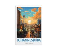 UnNiQ Johannesburg South Africa Vintage Travel Posters 08x12inch(20x30cm) Canvas Painting Wall Art, Wall Decor Pictures Prints for Living Room Bedroom