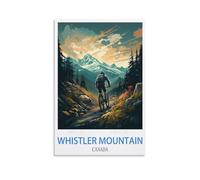UnNiQ Whistler Mountain Canada Vintage Travel Posters 16x24inch(40x60cm) Canvas Painting Wall Art, Wall Decor Pictures Prints for Living Room Bedroom