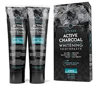 UNNIS Charcoal Teeth Whitening Toothpaste, SLS Free 100 ml (Pack of 2) | Fluoride (1450 ppm) Safe for Stain Remover, Gums, Enamel, Appropriate for Sensitive Teeth, Vegan, Good Gift as Tooth Care