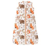 Unnivoll Baby Sleeping Bag 0.5 Tog 6-12 Months Summer Sleep Sack 100% Cotton Baby Sleep Bag Wearable Blanket for Newborn Infant Fox