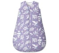 Unnivoll Baby Sleeping Bag 1.5 Tog 18-36 Months Cotton Sleep Sack Baby Sleep Bag Wearable Blanket with 2-Way Zipper for Newborn Infant Toddler Purple Leaves