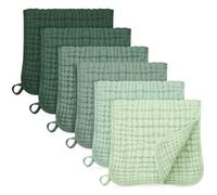 Unnivoll Muslin Cloths for Baby 100% Cotton Muslin Squares Burp Cloths Baby Essentials for Newborn Boys Girls Large 50x25CM Extra Soft and Absorbent 6 Pack - Gradient Green