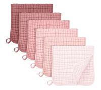 Unnivoll Muslin Cloths for Baby 100% Cotton Muslin Squares Burp Cloths Baby Essentials for Newborn Boys Girls Large 50x25CM Extra Soft and Absorbent 6 Pack - Gradient Pink