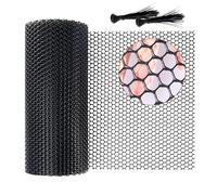 Unnosin Chicken Wire, Plastic Chicken Wire Mesh Roll Fencing Wire Mesh Netting for Poultry, Pet, Garden, Balcony, Yard, with Self-Locking Ties (Black, 40cm X 10m Holes:12mm)