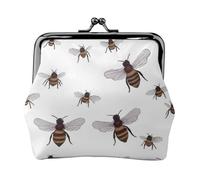 Unny Bees Women's Leather Kiss Lock Pouch â€“ Stylish Small Zipper-Free Wallet for Coins, Cards, Makeup & Essentials â€“ Compact & Lightweight Design for Daily Use, Travel & Gifting