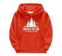 Unny Christmas Sweatshirts for Boy&Girls Long Sleeve Graphic Pullover Tops Oversized Crewneck Christmas Hoodie Baby Girl Crop Top Womens (Orange, 11-12 Years)