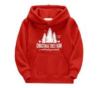 Unny Christmas Sweatshirts for Boy&Girls Long Sleeve Graphic Pullover Tops Oversized Crewneck Christmas Hoodie Baby Girl Crop Top Womens (Red, 11-12 Years)