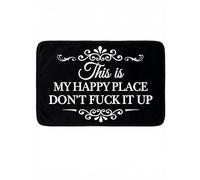 unny Doormat Indoor Door Mat Non-Slip Absorbent Hallway Mat Quick Dry Bathroom Kitchen Mat, This Is My Happy Place Quirky Housewarming Gift Unique Home Decor, 40x60cm (M45*75)