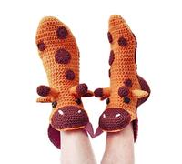 unny Socks Animal Knit Men Women Crocodile Socks Novelty Whimsical Alligator Chameleon 3D Cuff Warm Floor Sock (Yellow Deer-Adults, OneSize)