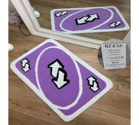 UNO Card Rug Funky Aesthetic Retro Throw Area Rugs Doormat Anti-Slip Washable Modern Abstract Cute Unique Bathroom Bedroom Rugs Tutfing Fluffy Soft Small Rugs for Entryway Indoor(Purple,19.68*31.5in)