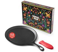 Uno Casa Cast Iron Comal Pan 11.5 Inch - Skillet for Roti/Comal Pan, Tawa/Dosa Pan Pataconera, Comales para Tortillas - Cast Iron Pizza Pan - Comal Para Tortillas Grande - Tava Roti Pan - Comale