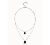 UNO De 50 Ser Fascinante Multi-layer Black Murano Glass Link Necklace 39.5 - 50.5cm
