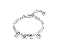 UNOde50 Blue Faceted Crystal Bracelet - Silver Plated