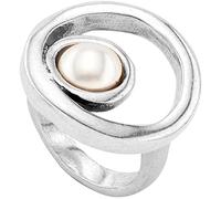 Uno de 50 Sterling Silver Plated Metal Ring with Pearl Crystal