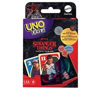 UNO FLIP! STRANGER THINGS Card Game with Double-Sided Deck, Collectible Gift for Kid, Family & Adult Game Nights, 2 to 10 Players Ages 7 Years Old & Up