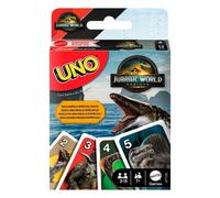 Mattel Games UNO Jurassic World Rebirth Card Game for Kids, Family & Adult Games Nights, Deck with Special Rule & Images Inspired by the Movie, JFT28