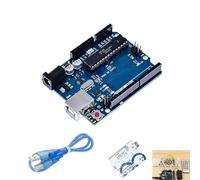 UNO R3 Development Board Compatible with Arduino with USB Cable, Microcontroller Board UNO R3 for Electronics Projects, Coding Robotics and STEM Education, USB 5V and 7V-12V DC Input for Prototyping