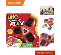 UNO Triple Play - Electric Card Game with 112 Cards & Exciting Overload Feature