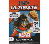 UNO Ultimate Marvel Card Game Add-On Pack with Ms. Marvel Character Deck & 2 Collectible Foil Cards