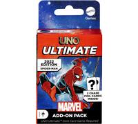 UNO Ultimate Marvel Card Game Add-On Pack with Spider-Man Character Deck & 2 Collectible Foil Cards, Gift for Collectors & Kids Ages 7 Years & Older