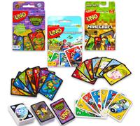 UNO Video Game Cards Set - Bundle with Minecraft Super Mario Teenage Mutant Ninja Turtles UNO Cards for Kids Plus Stickers More | Minecraft Mario