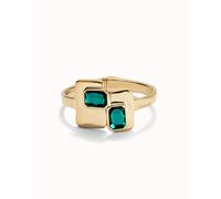 UNOde50 18k Gold Plated Ser Magnetica Green Bangle Bracelet PUL2486VRDORO0 - L - 18k Gold Plated / Metal Alloy