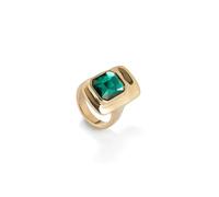 UNOde50 18k Gold Plated Ser Magnetica Green Ring ANI0829VRDORO - Size 12 - 18k Gold Plated / Metal Alloy