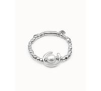 UNOde50 Another Round Oh Oh Oh! White Metal Pearl Shell Bracelet - - Size M - Silver Plated