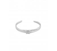 UNOde50 Cosmos Silver Plated Rigid Central White Zirconia Bangle