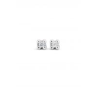 UNOde50 Cosmos Silver Plated White Zirconia Stud Earrings
