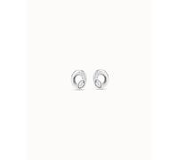 UNOde50 Details White Metal Faceted Crystal Earrings - Elegant Styling | - Silver Plated