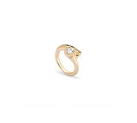 UNOde50 Divine 18k Gold Plated White Zirconia Ring ANI0806BLNORO - - Size 18
