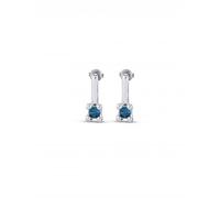 UNOde50 Divine Medium Silver Plated Blue Zirconia Earrings