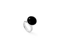 UNOde50 Elegant Black Murano Glass Ring - Size 12 - Sterling Silver Plated / Metal Alloy