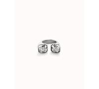 UNOde50 Elegant Faceted Crystal White Ring - Size 21 - Silver Plated / Crystal