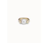 UNOde50 Elegant Pearlmoon Shell Ring - Size 12 - Pearl