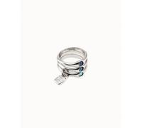 UNOde50 Happy Blue Faceted Crystal Ring - Size 9 - Silver Plated