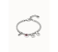 UNOde50 I'M Waiting 4 U Red Red Metal Faceted Crystal Bracelet - Classic - Silver Plated