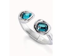 UNOde50 Luxury Blue Crystal Silver Bracelet - Size L - Silver Plated / Crystal