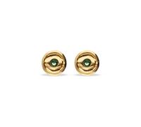 UNOde50 Metal Alloy Bottom Plated Gold 18K Green Faceted Crystal Stud Earrings PEN1007VRDORO - Sterling Silver Plated / Alloy