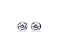 UNOde50 Metal Alloy Bottom Plated Sterling Silver Blue Faceted Crystal Stud Earrings PEN1007AZUMTL - Sterling Silver Plated / Alloy