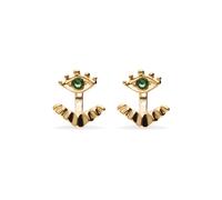 UNOde50 Metal Alloy Gold 18K Detachable Eyelashes Green Faceted Crystal Stud Earrings PEN1006VRDORO - Sterling Silver Plated / Alloy