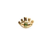 UNOde50 Metal Alloy Plated Gold 18K Eye Green Emerald Faceted Crystal Ring ANI0855VRDORO - Size 12 - Sterling Silver Plated / Alloy