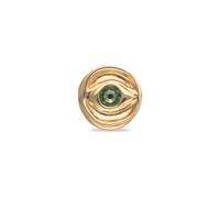 UNOde50 Metal Alloy Signet Plated 18K Gold Eye Green Faceted Crystal Ring ANI0856VRDORO - Size 18 - Alloy / 18k Gold Plated / Crystal