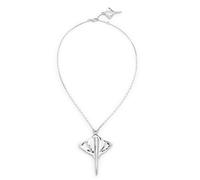 UNOde50 Metal Alloy Sterling Silver Plated Short Chain Stingray Pendant COL1930MTL000 - Sterling Silver Plated / Alloy