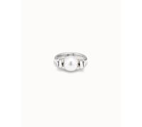 UNOde50 Moody White Pearl Shell Ring ANI0662BPLMTL - Elegant Styling | - Size 12 - Pearl