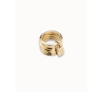 UNOde50 Prisoner Golden Metal Ring - Size 18 - Silver Plated